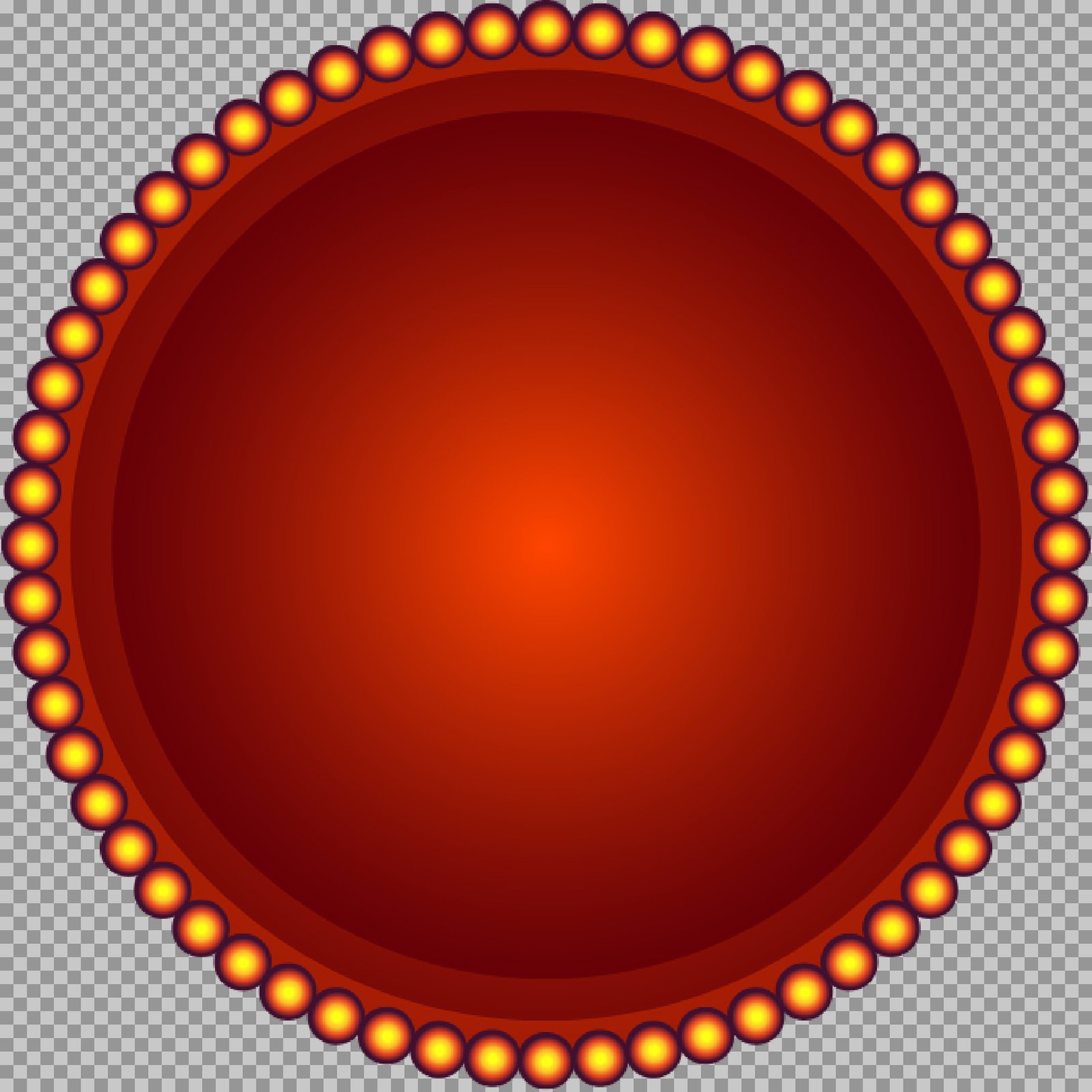 Glowing Red Circular Light Frame PNG | Decorative Marquee Badge for Designs