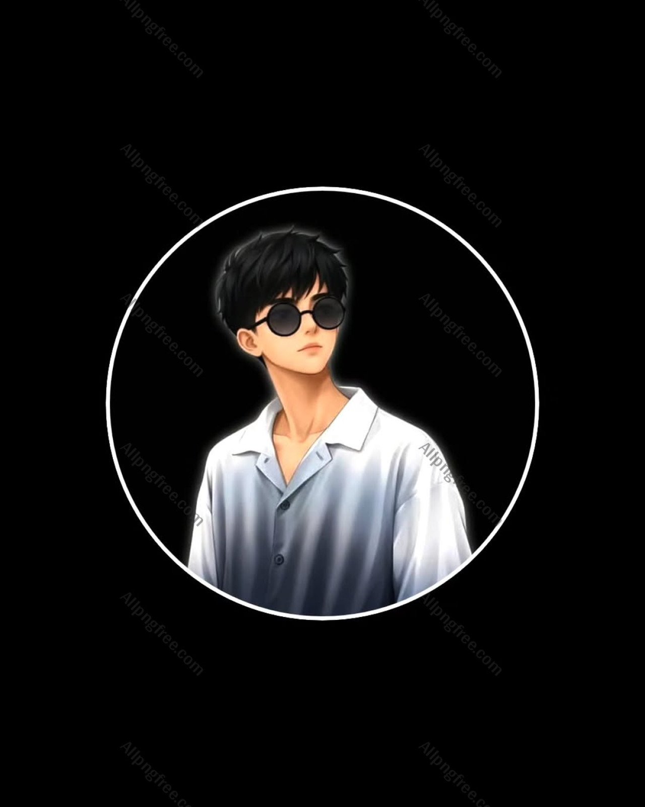 Stylish Boy DP in White Shirt with Sunglasses | Cool Anime Boys Profile Picture HD