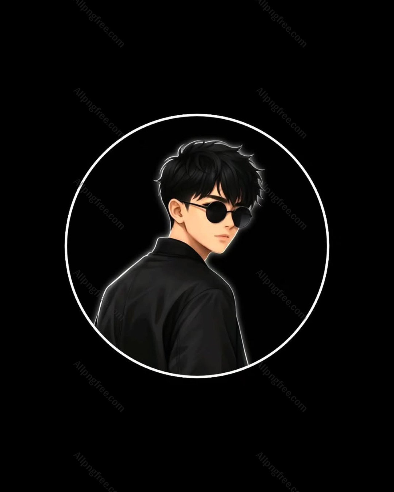 Attitude Boy DP 2027 in Black Jacket with Sunglasses | Stylish Anime Boys Profile Picture HD