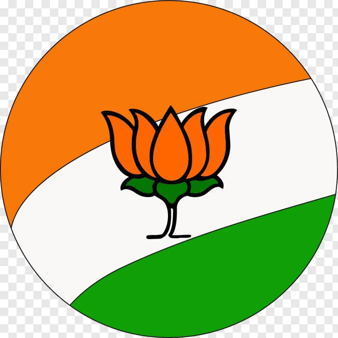BJP Logo PNG with Indian Tricolor Flag | Bharatiya Janata Party Symbol Download