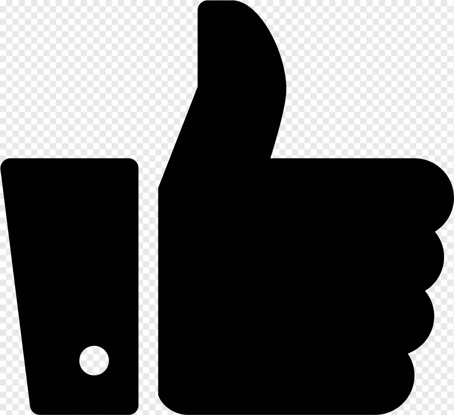 Thumbs Up Like Icon PNG – Free Black Social Media Symbol Download