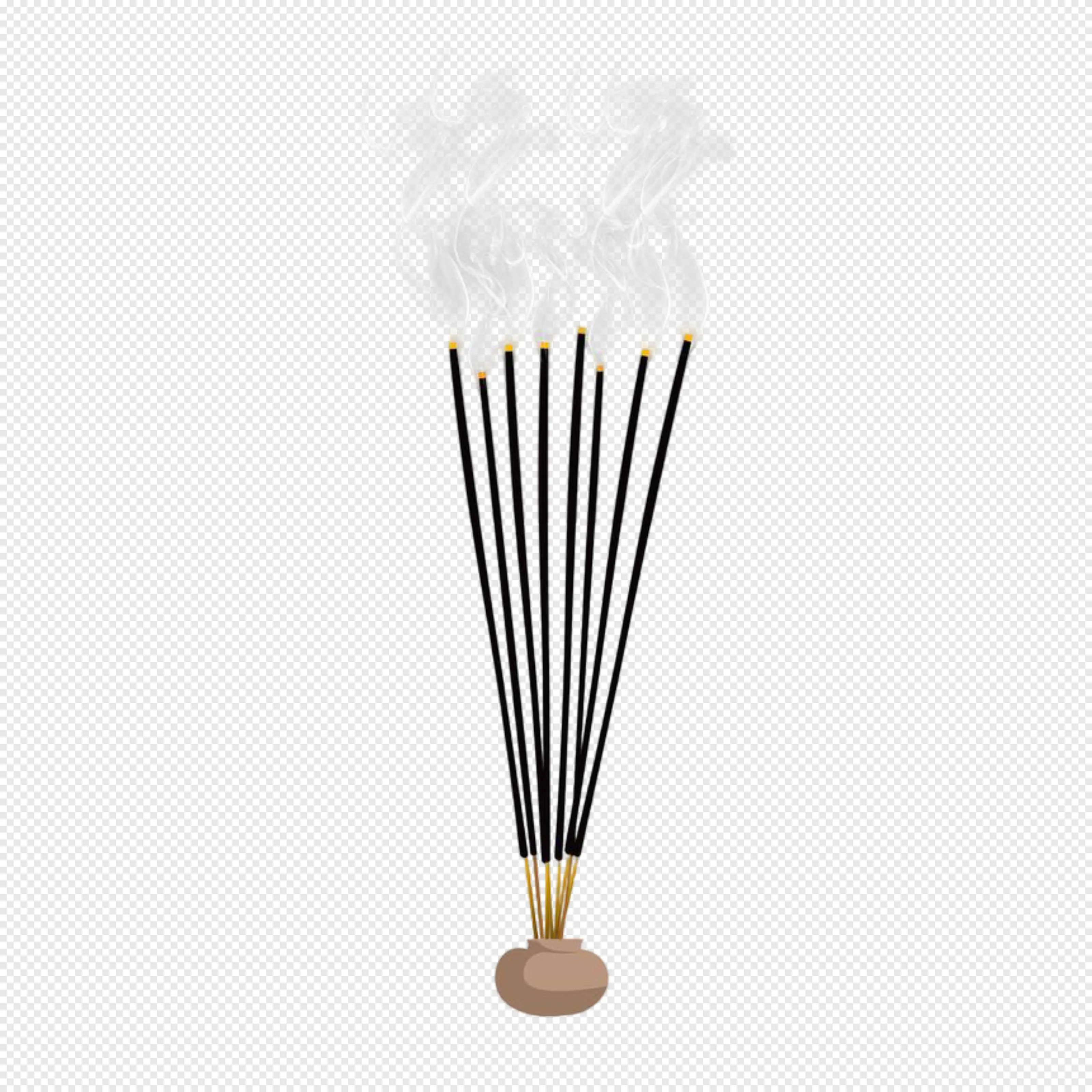 Burning Incense Sticks (Agarbatti) PNG – Free Puja & Spiritual Smoke Image Download