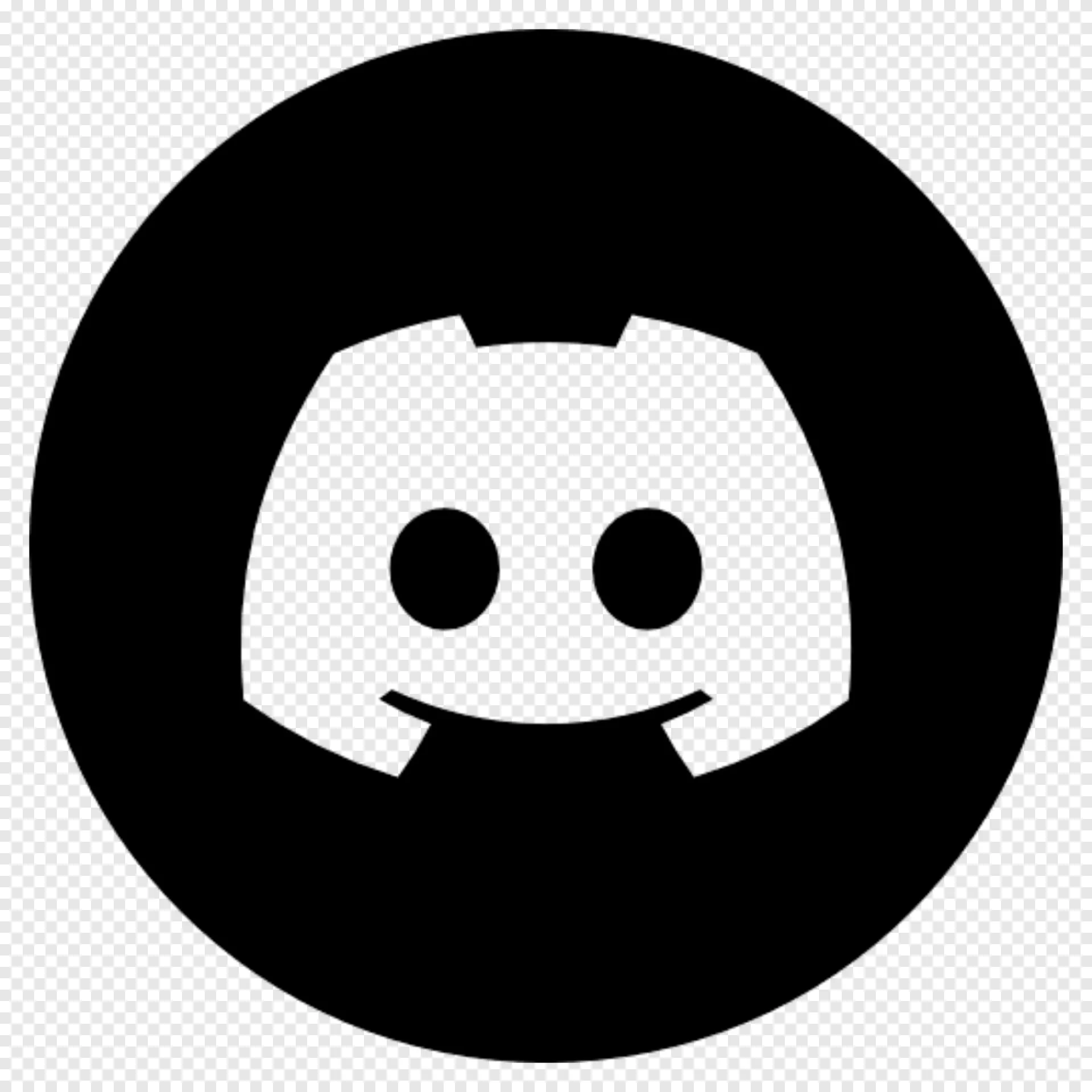 Discord Logo PNG | Black Circle Discord Icon Transparent Image