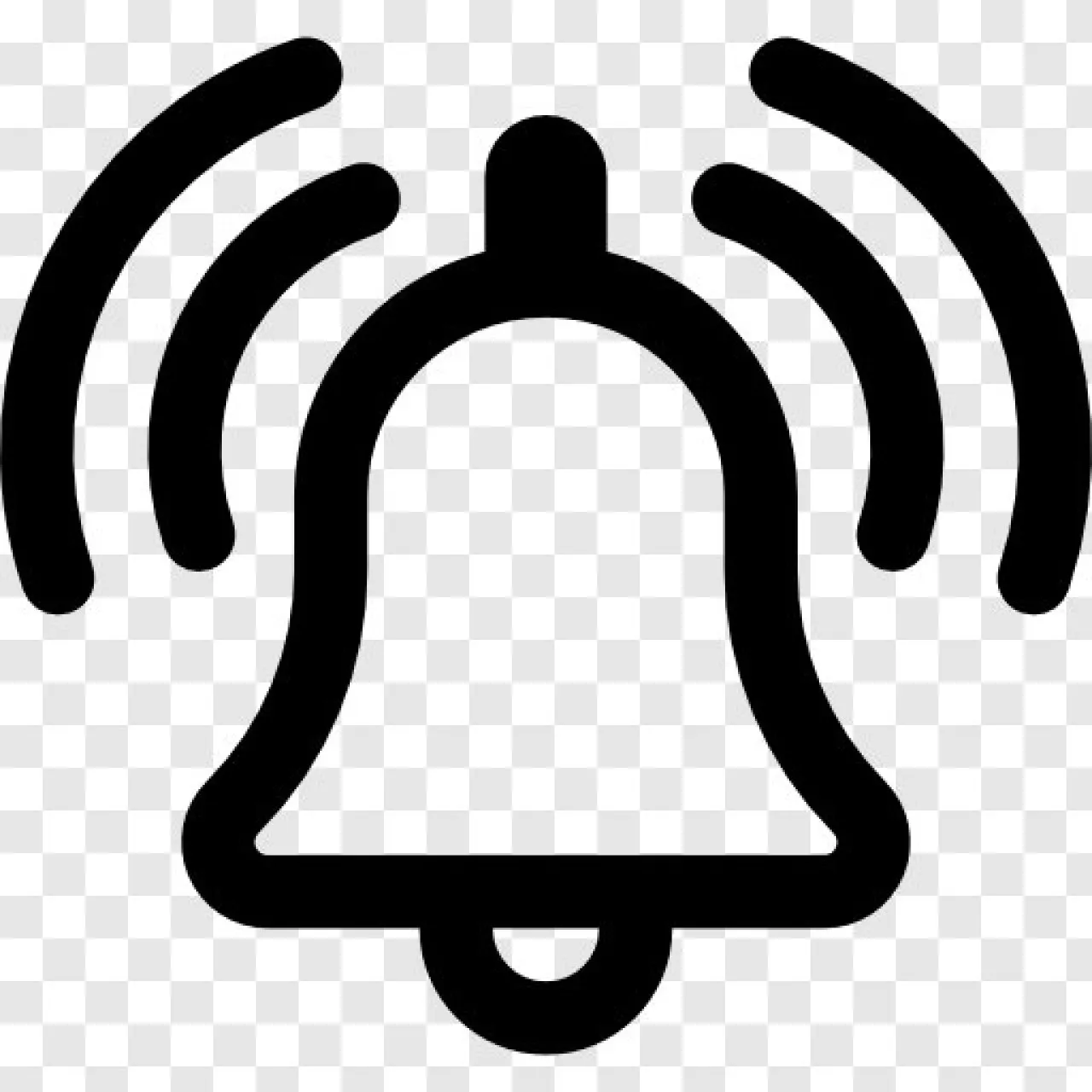 Notification Bell Icon PNG | Black Ringing Bell Transparent Image