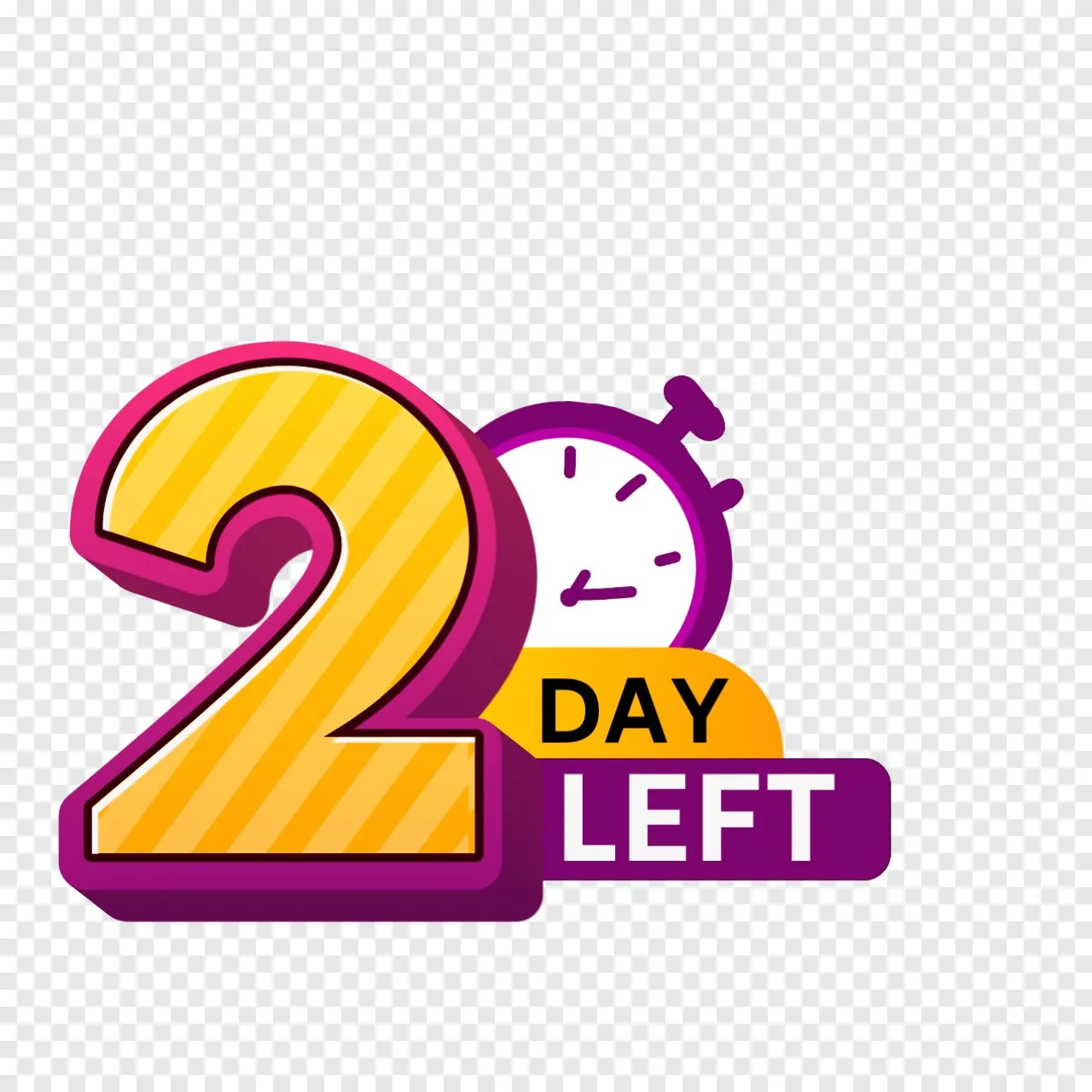 2 Days Left Countdown PNG | Free Sale Timer Badge with Clock