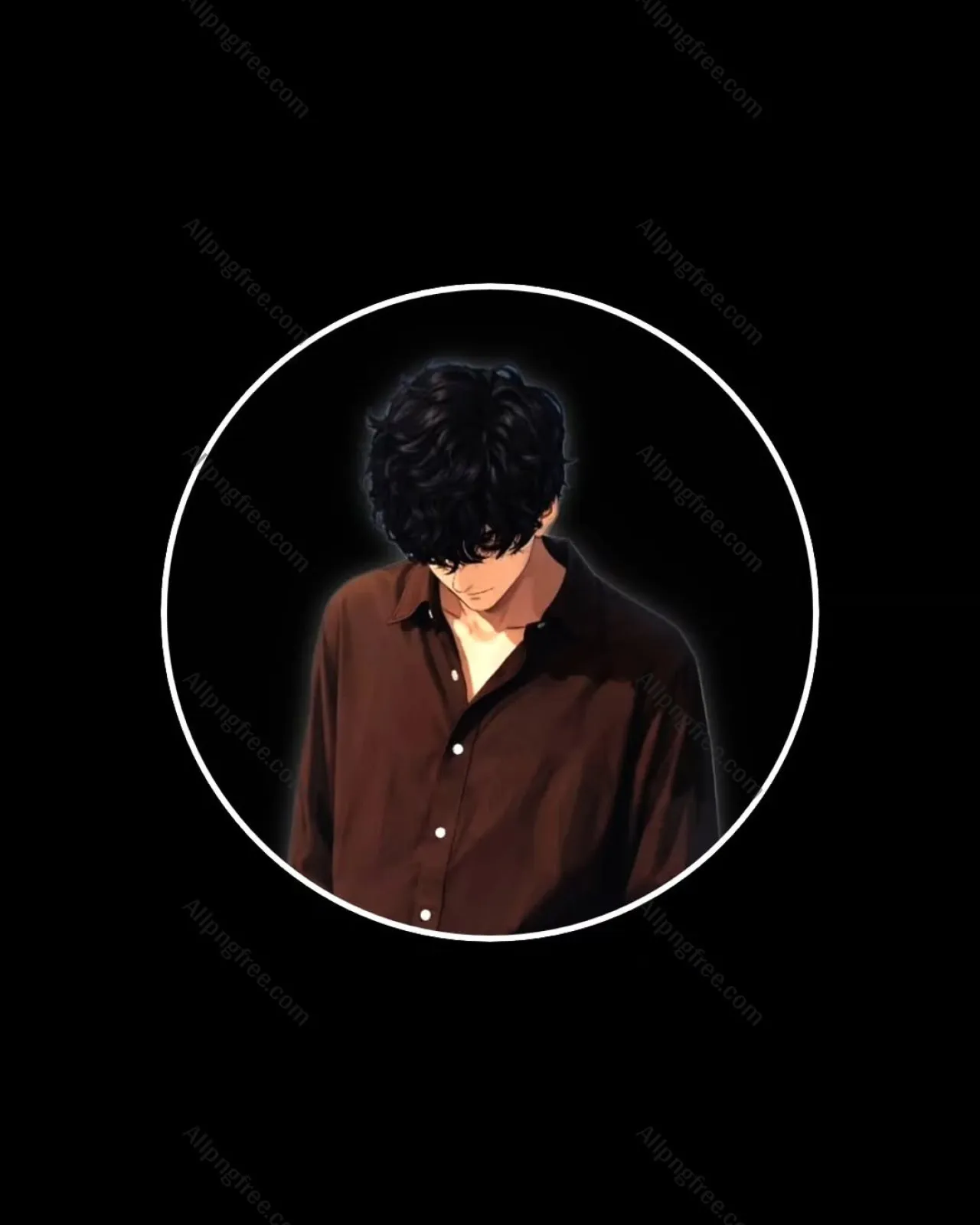 Sad Anime Boy DP in Brown Shirt | Aesthetic Alone Profile Picture images