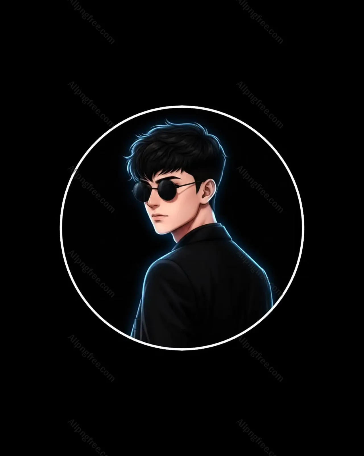 Stylish Anime Boy DP with Sunglasses | Cool Attitude Neon Profile Picture images