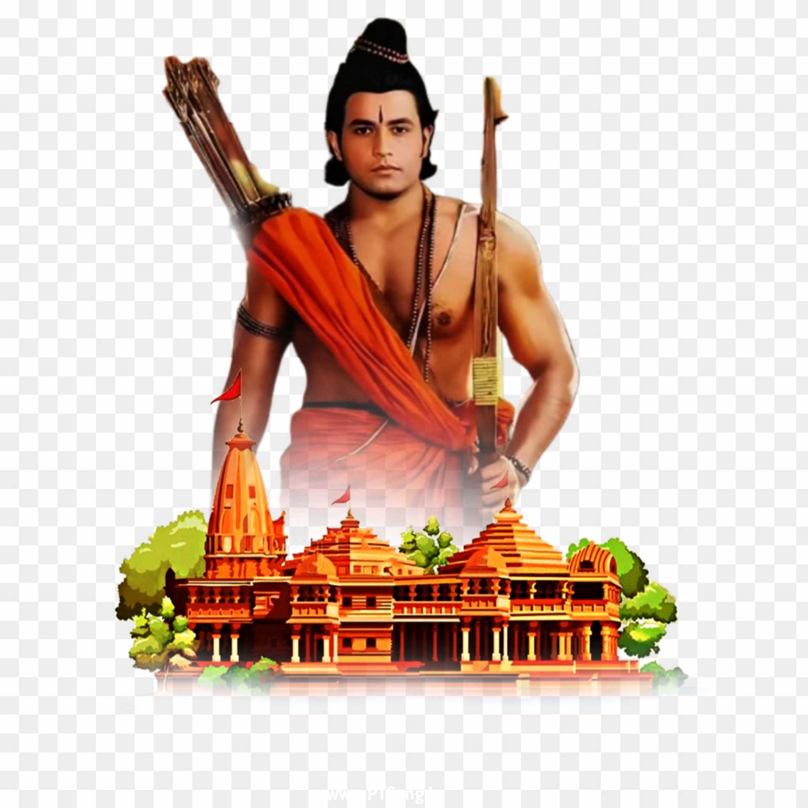 Ayodhya Ram Mandir and Ram Ji HD PNG transparent images download