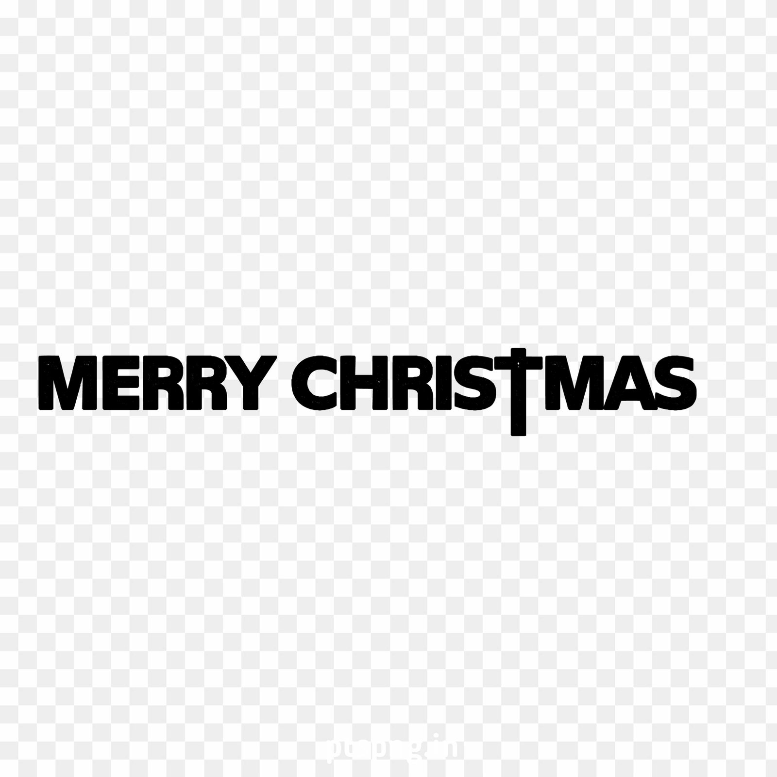 Black Merry Christmas Text Logo PNG transparent image 