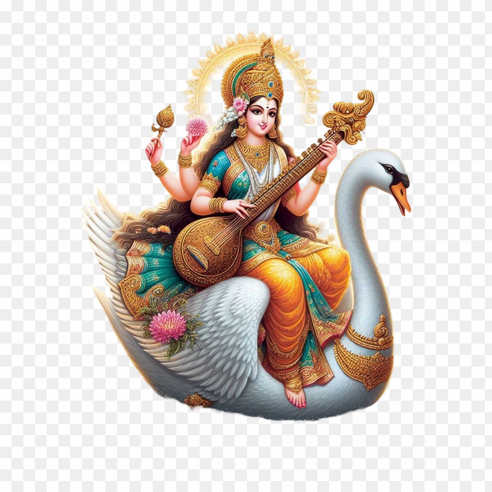 Free Saraswati maa PNG image download 