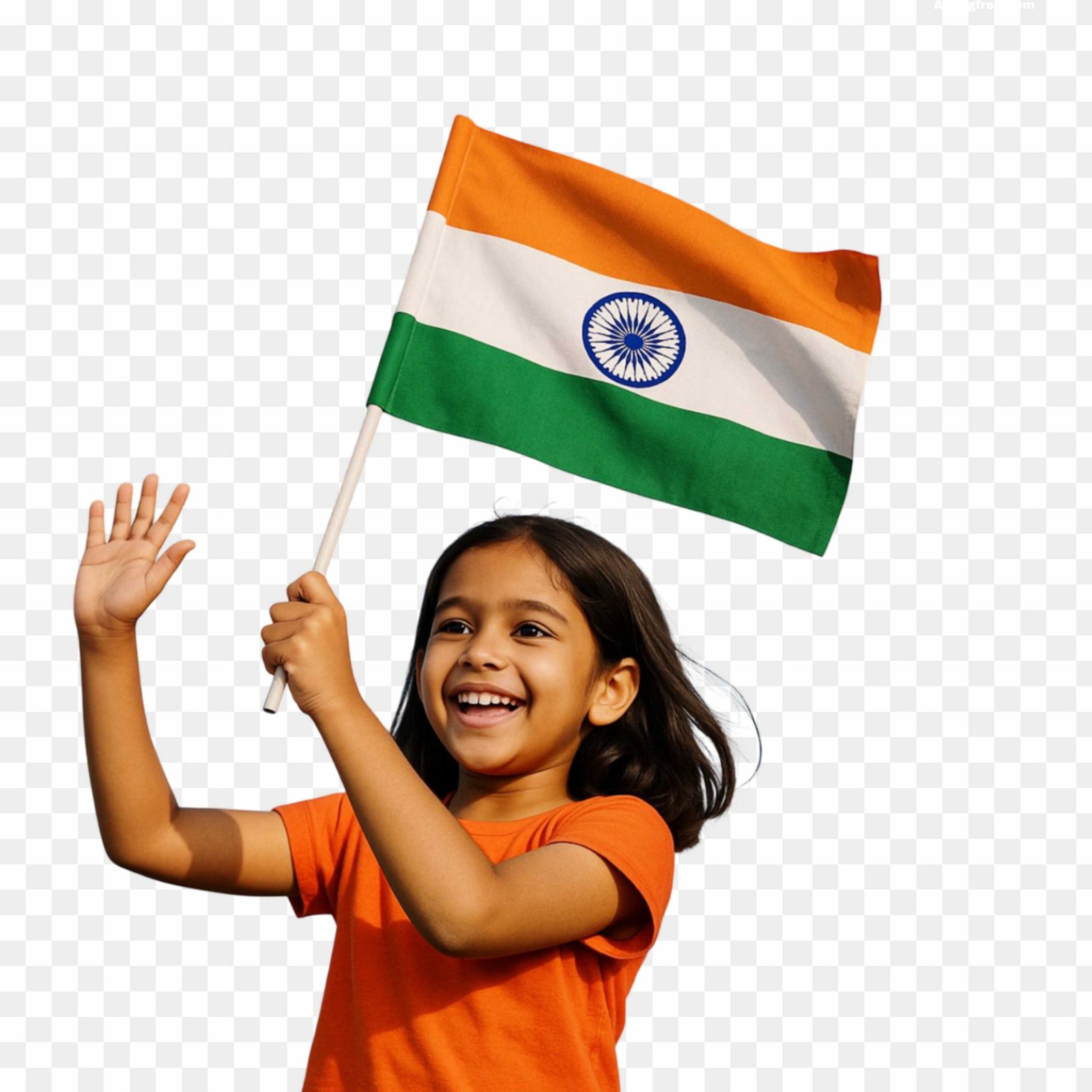 Girl Holding Indian Flag PNG – Free Download in High Resolution