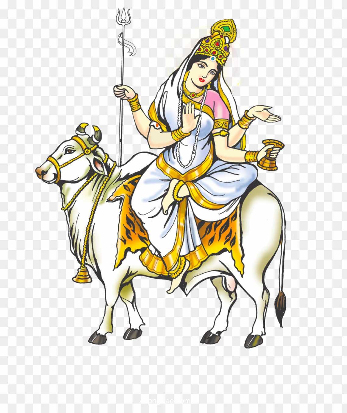 Goddess Mahagauri Mata png images_ Navratri Eight day png images download 