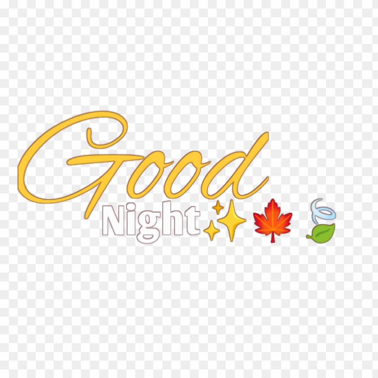 Good night PNG text images 