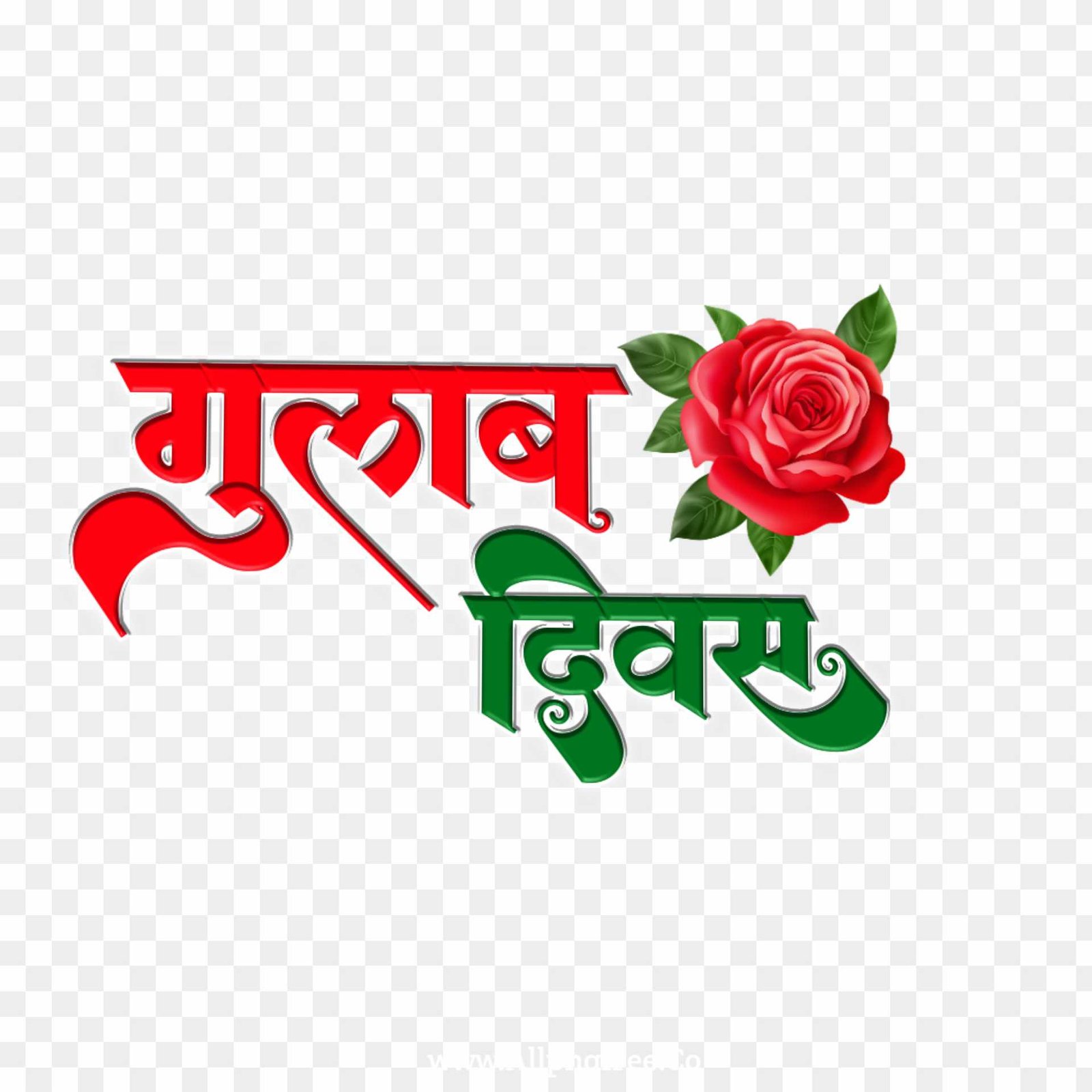 Gulab Divas text png download 
