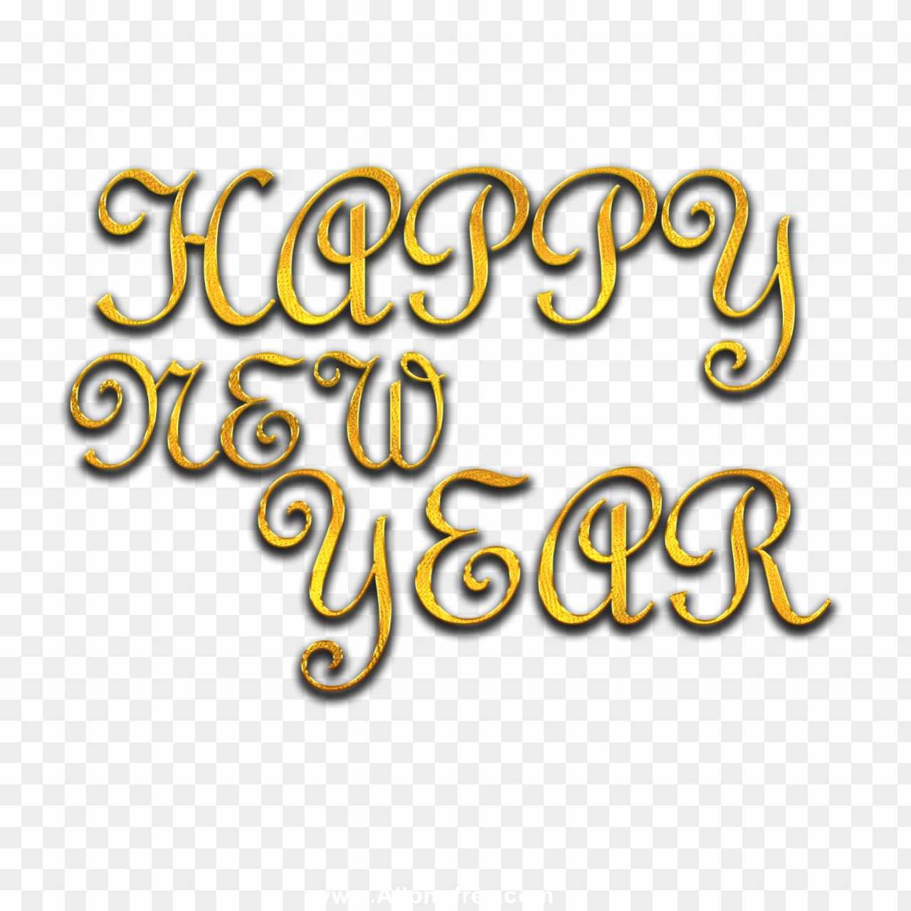 Happy New Year stylist text PNG transparent images 