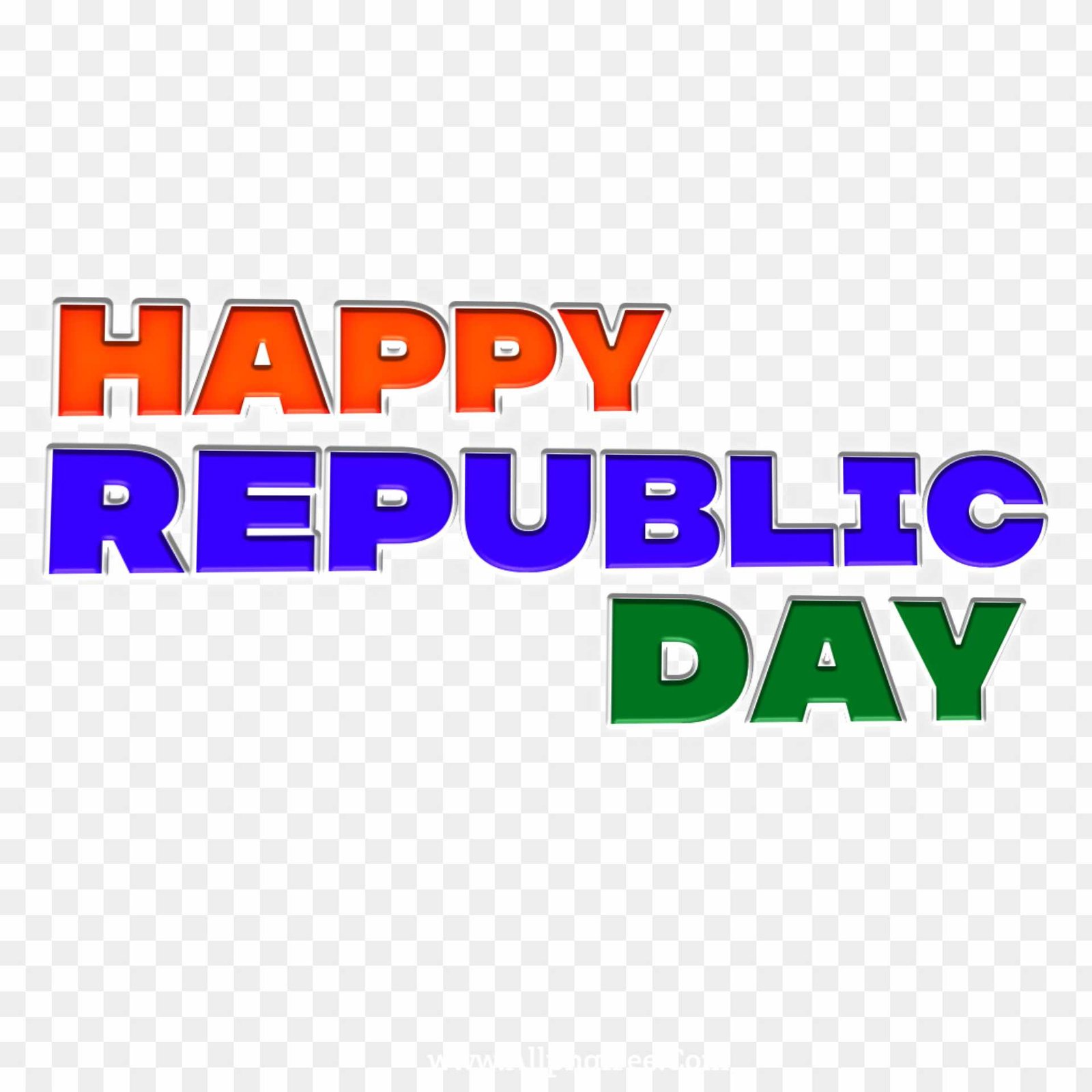Happy republic day text PNG download 