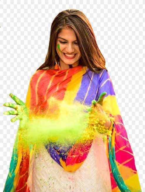 Holi girl editing png transparent image