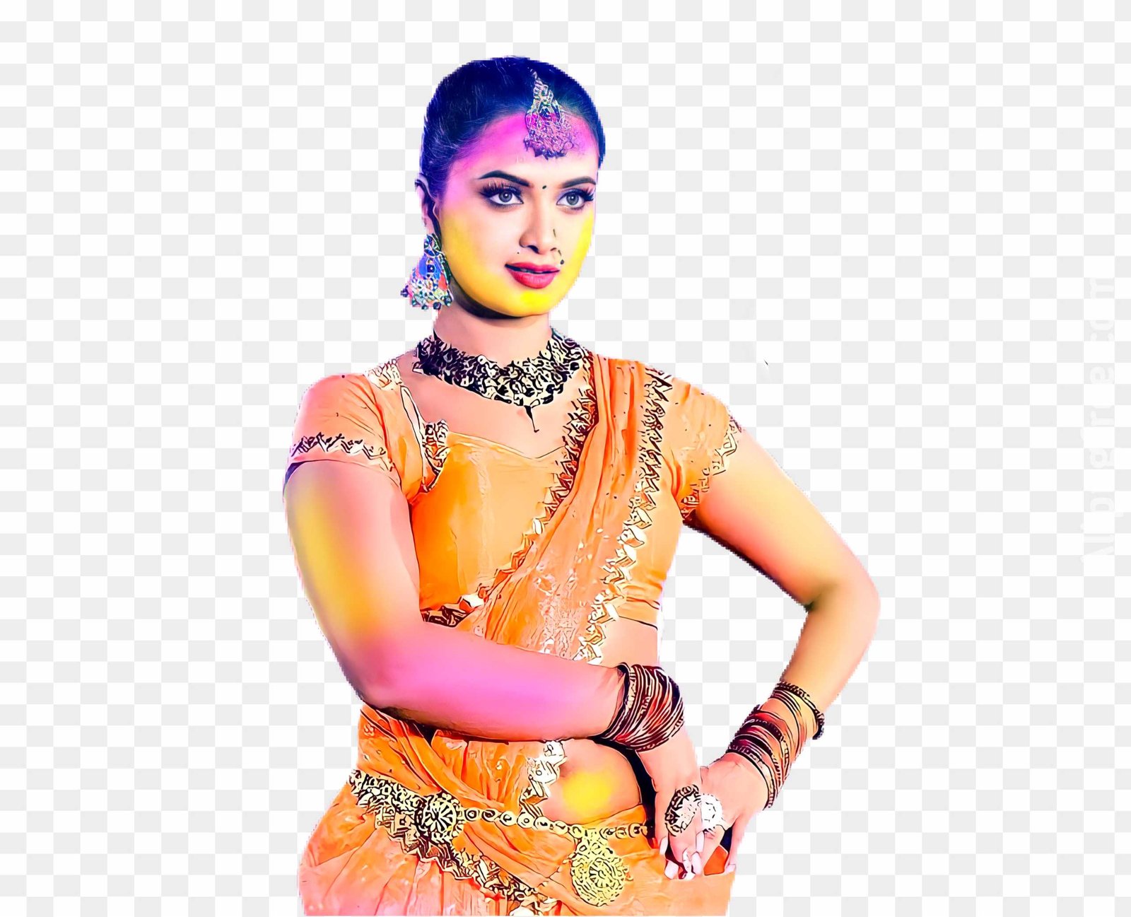 Holi Indian girl png