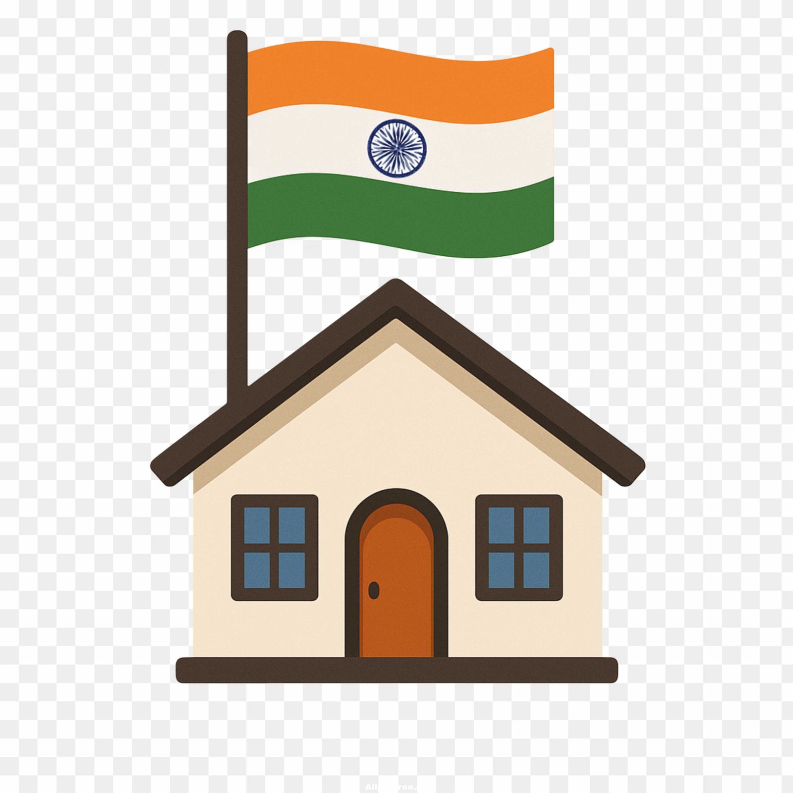 Indian Flag on House PNG - Har Ghar Tiranga Campaign (Free)