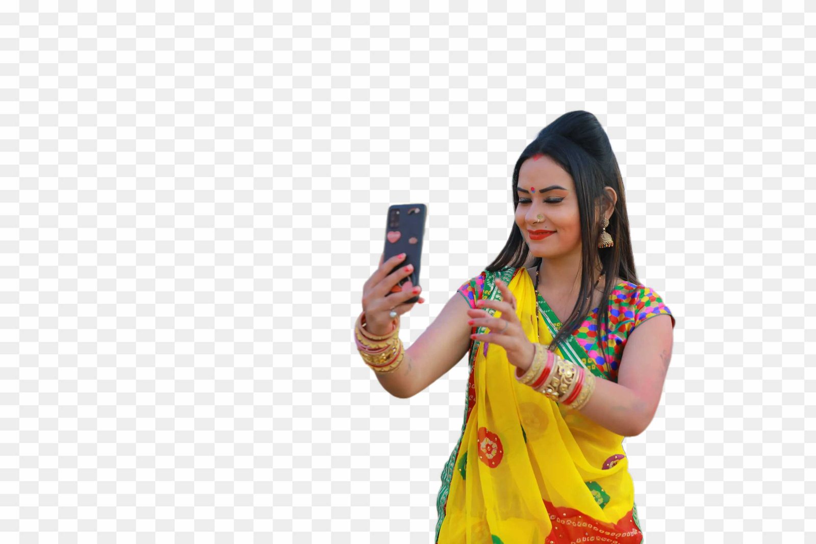 Indian women mobile png 