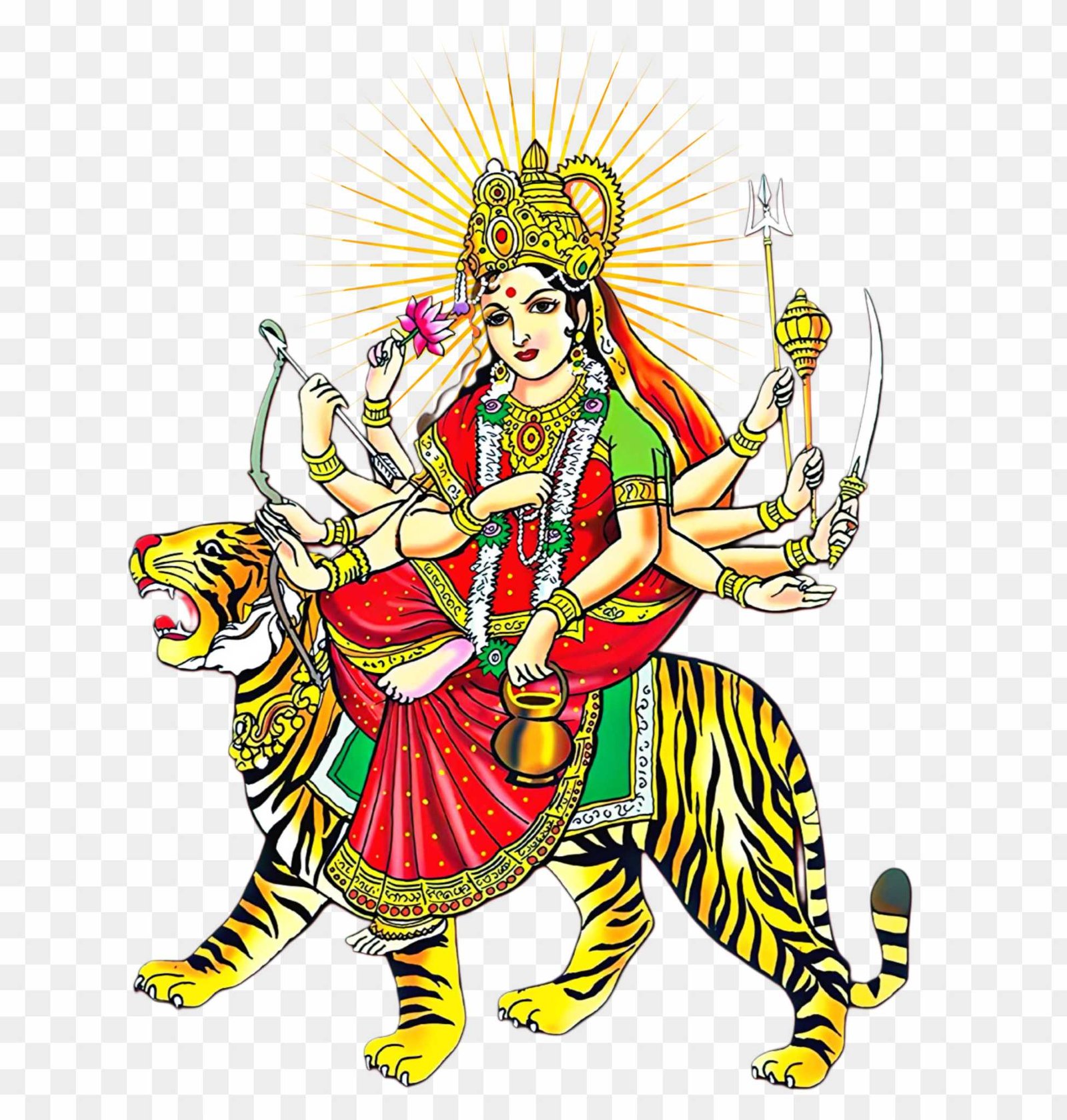 Maa Chandraghanta PNG Image | Third Day of Navratri Goddess