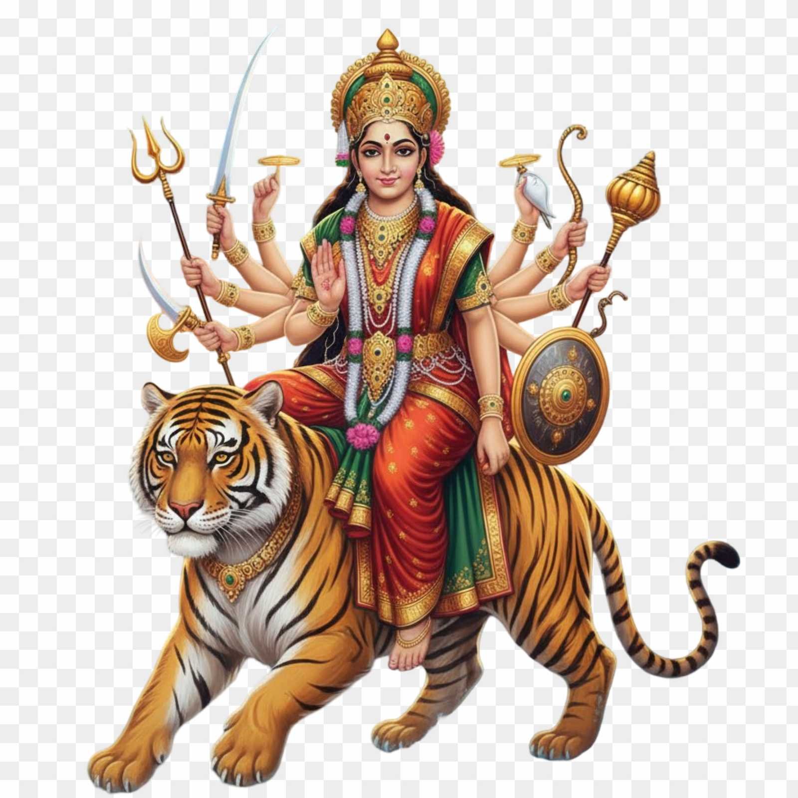 Navratri Special: Goddess Durga on Tiger Image