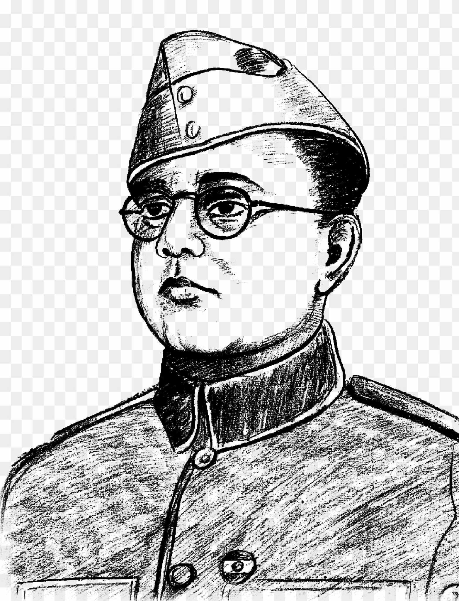 Netaji Subhash Chandra BOS sketch PNG images
