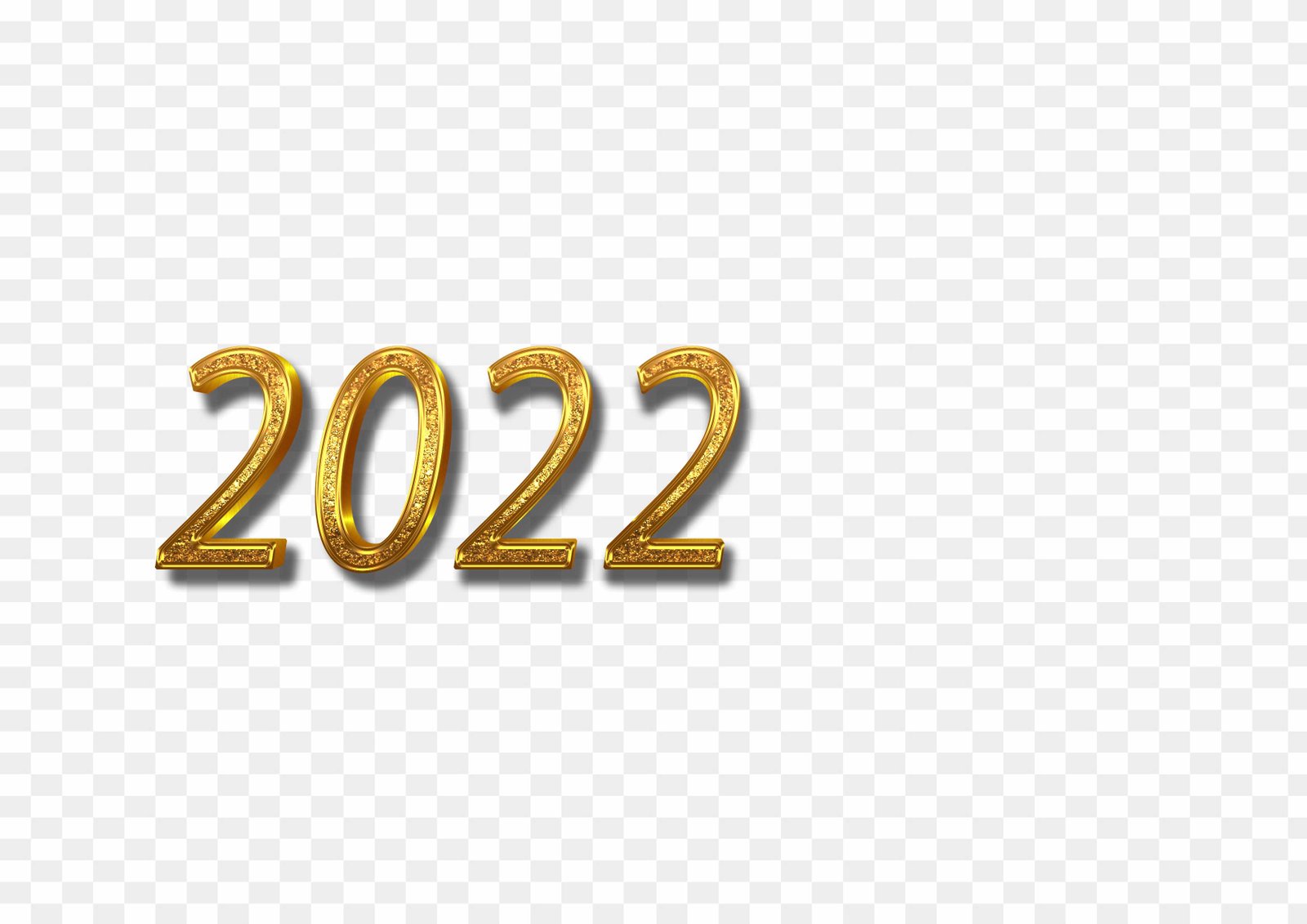 PNG Gold 3D New Year 2022 Text clipart download