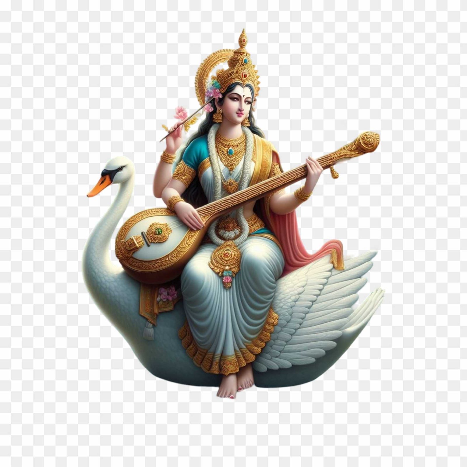 Saraswati Devi Maa PNG image download 